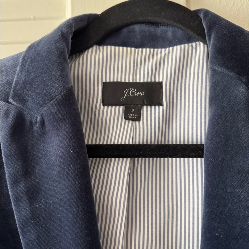J. Crew Deep Blue Velvet Blazer - Picture 3 of 5